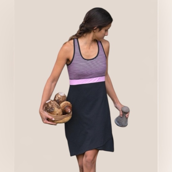 Title Nine | Purple Striped Connelly Athletic Dress Size Large - Picture 1 of 7